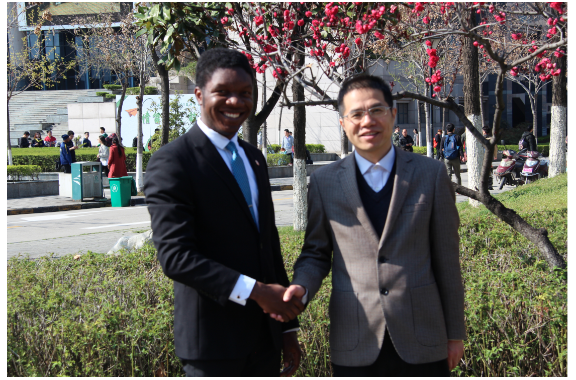 Moses Olabhele Esangbedo with Professor Ada Che, PhD supervisor and Dean of the School of Management at Northwestern Polytechnical University